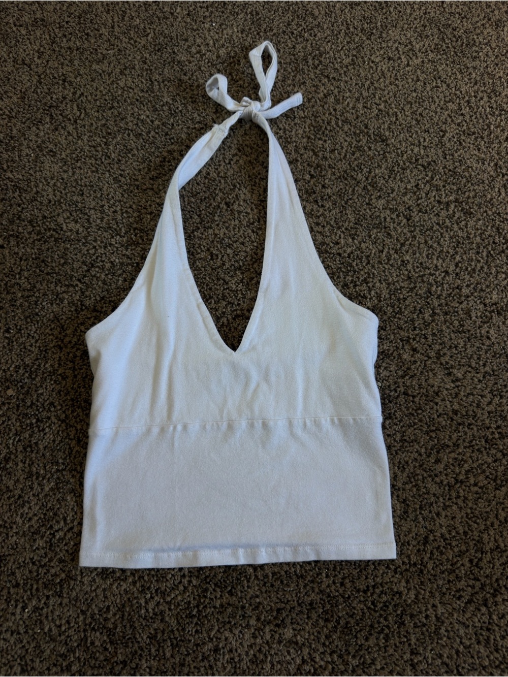Women’s White Halter V-Neck Tank Top